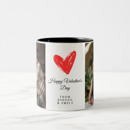 Caneca De Café Em Dois Tons Elegant Heart Happy Valentine's Day Photo