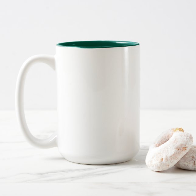 Caneca De Café Em Dois Tons Elegant Hunter Green with White (Com Donut)