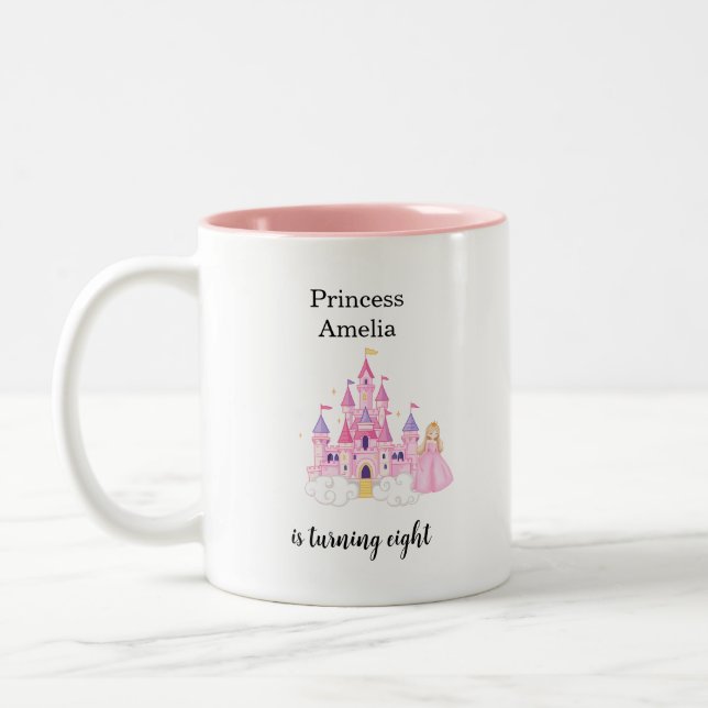Caneca De Café Em Dois Tons Elegant Princess Birthday Celebration (Esquerda)