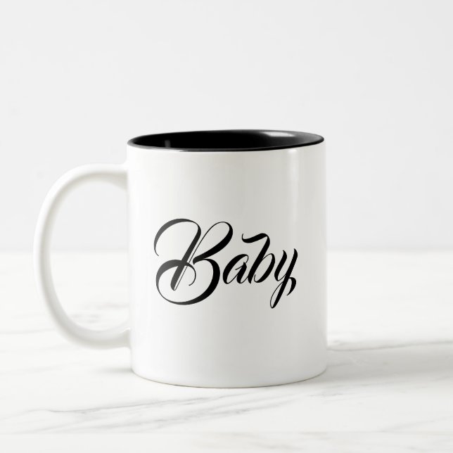 Caneca De Café Em Dois Tons Elegante Bebê Design Mug/Presente Perfeito Para El (Esquerda)