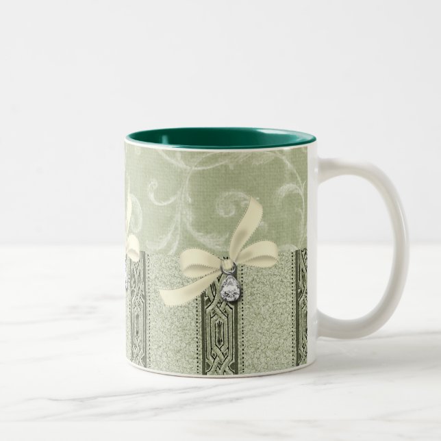 Caneca De Café Em Dois Tons Elegante - Coffee Mug: EleganceCollection (Direita)
