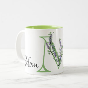 Caneca De Café Em Dois Tons Elegante Mãe Lavanda Eucalipto