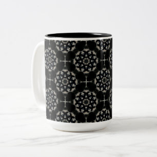 Caneca De Café Em Dois Tons Elegante Mandala