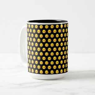Caneca De Café Em Dois Tons Elegante Moderno Pontos Dourados no Preto