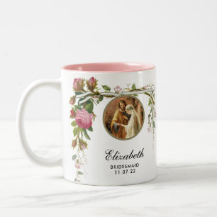 Caneca De Café Em Dois Tons Elegante Noiva de Casamento Bridesmaid Shower Rosa