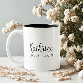 Caneca De Café Em Dois Tons Elegante proposta de madrinha de casamento em letr