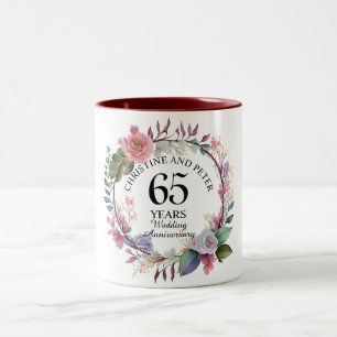 Caneca De Café Em Dois Tons Elegante Qualquer Casamento (65) Floral Aniversári