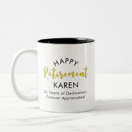 Caneca De Café Em Dois Tons Elegante Roteiro Moderno Preto Dourado Feliz Apose