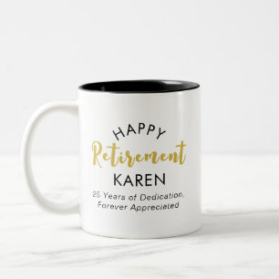 Caneca De Café Em Dois Tons Elegante Roteiro Moderno Preto Dourado Feliz Apose