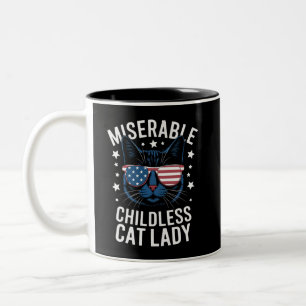 Caneca De Café Em Dois Tons Eleição 2024 Mulher Gato Infantil Feminista