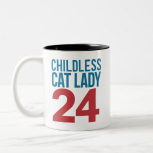 Caneca De Café Em Dois Tons Eleição de 2024 para a Mulher de Gato Infantil nos