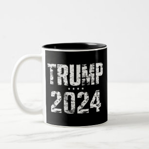 Caneca De Café Em Dois Tons Eleição Mantenha o Excelente Americano Trump 2024