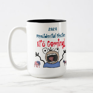 Caneca De Café Em Dois Tons Eleição Presidencial 2024, Está Chegando!