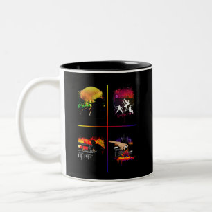 Caneca De Café Em Dois Tons Elementos Coloridos da Arte do Hip Hop MC DJ Break