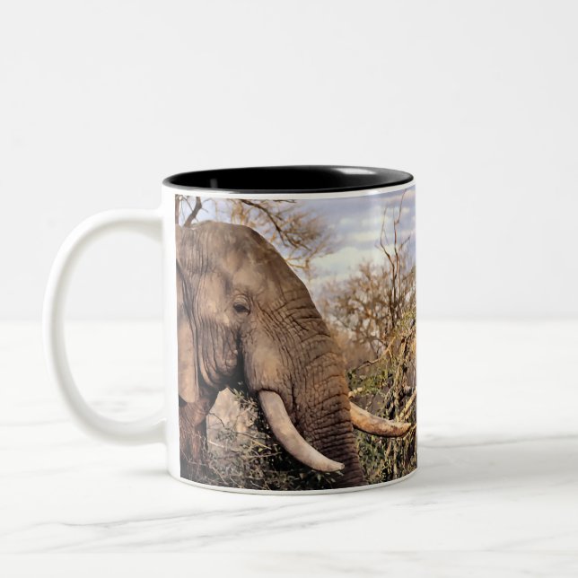Caneca De Café Em Dois Tons Elephant Lovers Art (Esquerda)