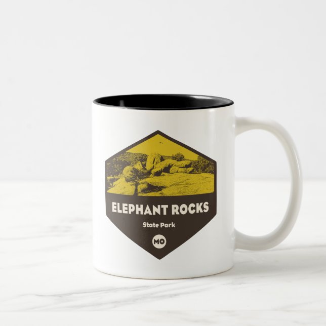 Caneca De Café Em Dois Tons Elephant Rocks State Park Missouri (Direita)