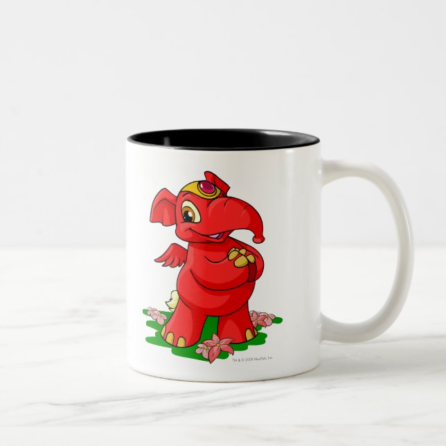 Caneca De Café Em Dois Tons Elephante vermelho alegre em Shenkuu (Direita)