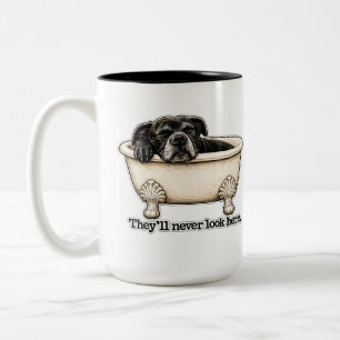 Caneca De Café Em Dois Tons Eles Nunca Olharão Aqui Banho de Cachorro Pitbull