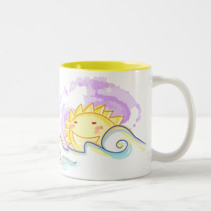 Caneca De Café Em Dois Tons Elevação feliz do sol