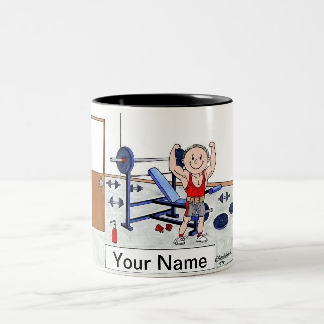 Caneca De Café Em Dois Tons Elevador de peso - Homem (Centro)