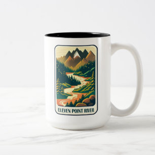Caneca De Café Em Dois Tons Eleven Point River Missouri Colors
