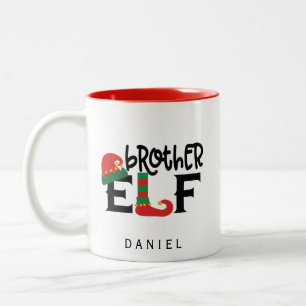 Caneca De Café Em Dois Tons Elf. Irmão Personalizado