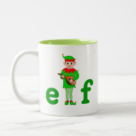 Caneca De Café Em Dois Tons Elf Musical de Esquerda