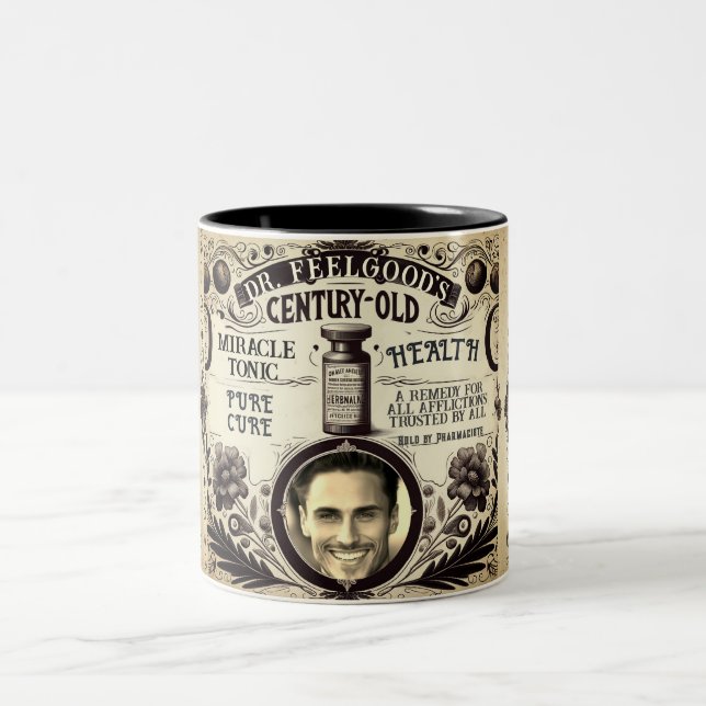 Caneca De Café Em Dois Tons Elixir Milagroso Recupere-se Logo (Centro)