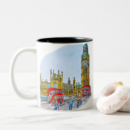 Caneca De Café Em Dois Tons Elizabeth Tower, também conhecido como Big Ben