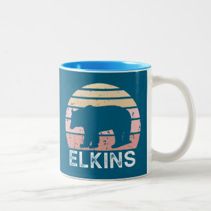 Caneca De Café Em Dois Tons Elkins West Virginia Urso Retro