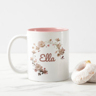 Caneca De Café Em Dois Tons Ella Floral Mug