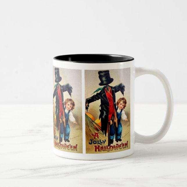 Caneca De Café Em Dois Tons Ellen H. Clapsaddle: Menino com espantalho (Direita)