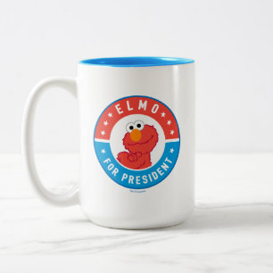 Caneca De Café Em Dois Tons Elmo para Presidente Crachá
