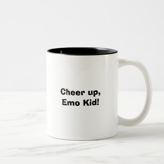 Caneca De Café Em Dois Tons Elogio acima, miúdo de Emo! (Direita)