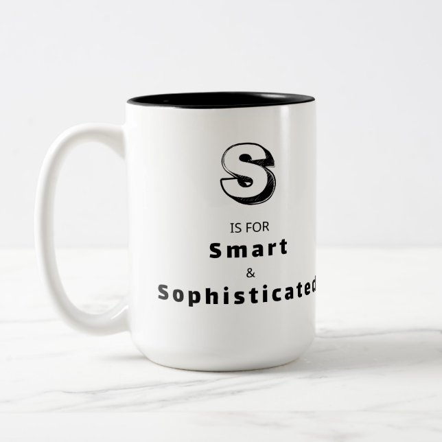 Caneca De Café Em Dois Tons Elogio de Luxo Personalizado S - Sofisticado (Esquerda)