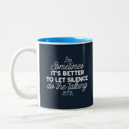 Caneca De Café Em Dois Tons Eloquent Silence Cote Art para o Decor Sereno