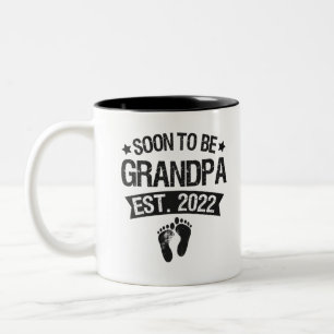 Caneca De Café Em Dois Tons Em Breve Ser Avô 2022 Engraçado Novo Nascer Bebê P