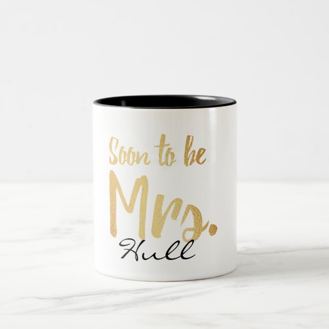 Caneca De Café Em Dois Tons em breve será a Sra.caneca (Centro)
