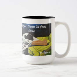 Caneca De Café Em Dois Tons Em Nome De Jesus Rezamos, Amém.