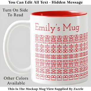 Caneca De Café Em Dois Tons Em vez de Quilting & Nome 154RW Mensagem Oculta