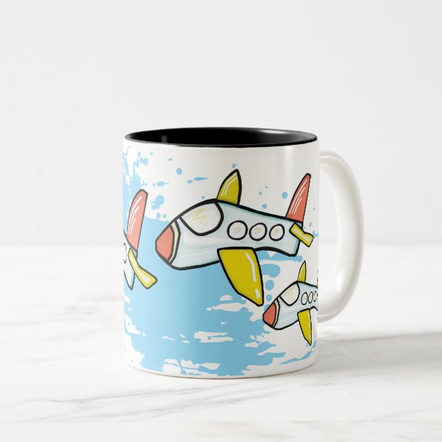 Caneca De Café Em Dois Tons Em vôo (Frente Esquerda)