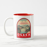 Emblem de Viagem de arte Osaka Japan Mount Fuji