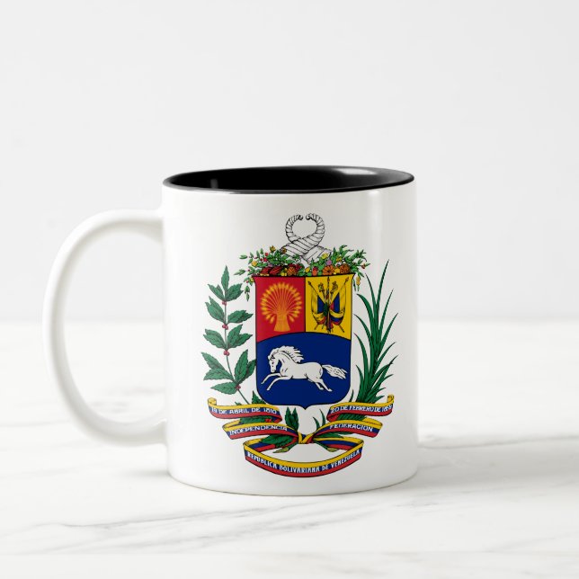 Caneca De Café Em Dois Tons emblema da venezuela (Esquerda)