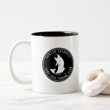 Emblema de pesca personalizado preto e w