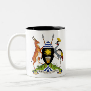Caneca De Café Em Dois Tons emblema de uganda