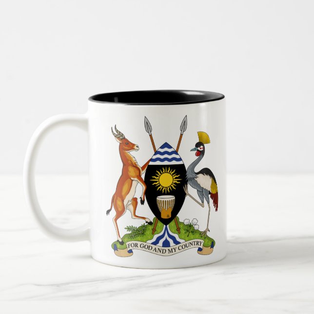 Caneca De Café Em Dois Tons emblema de uganda (Esquerda)