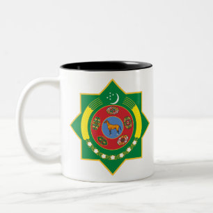 Caneca De Café Em Dois Tons emblema do Turkmenistão