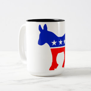 Caneca De Café Em Dois Tons Emblema Político do Partido Democrático (Donkey)
