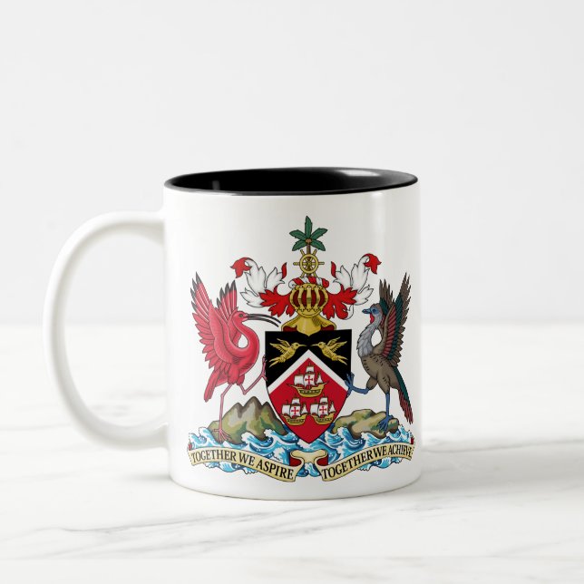 Caneca De Café Em Dois Tons emblema trinidade e tobago (Esquerda)