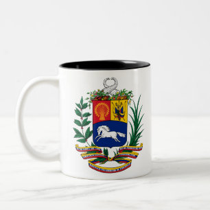 Caneca De Café Em Dois Tons emblema venezuela